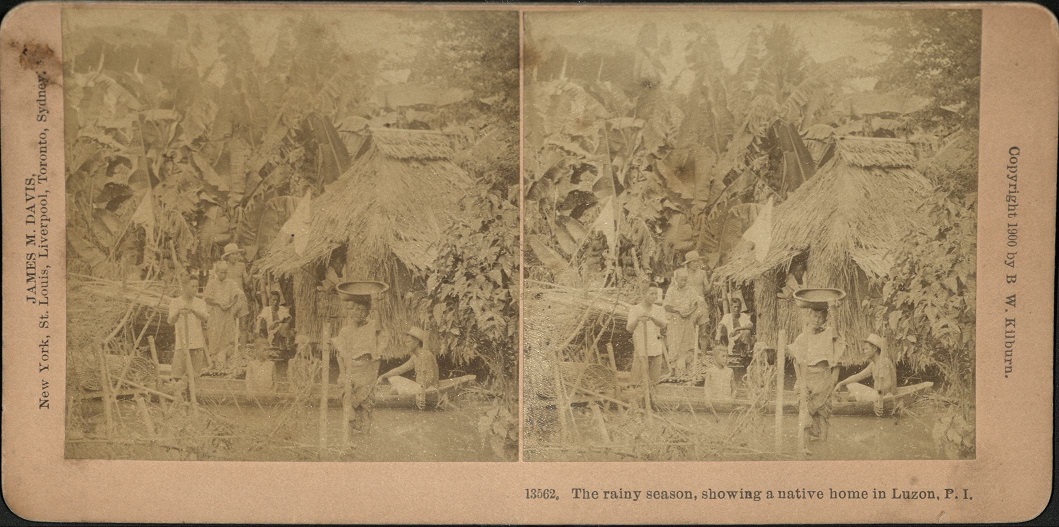 The rainy season, showing a native home in Luzon, P. I.